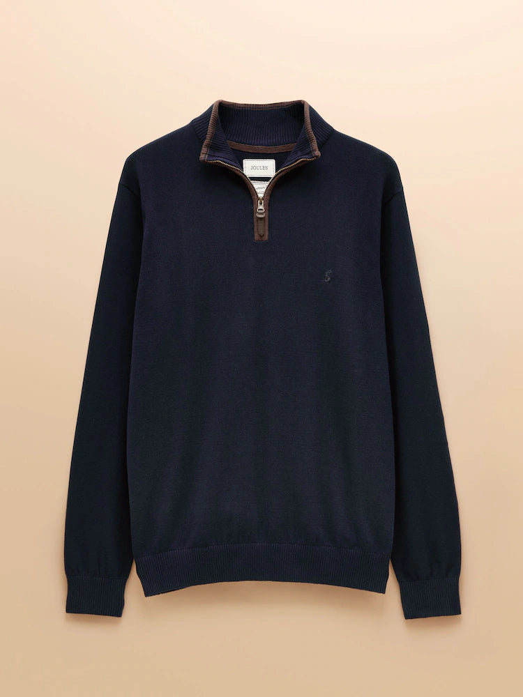 Joules Hillside Quarter Zip Jumper - Navy