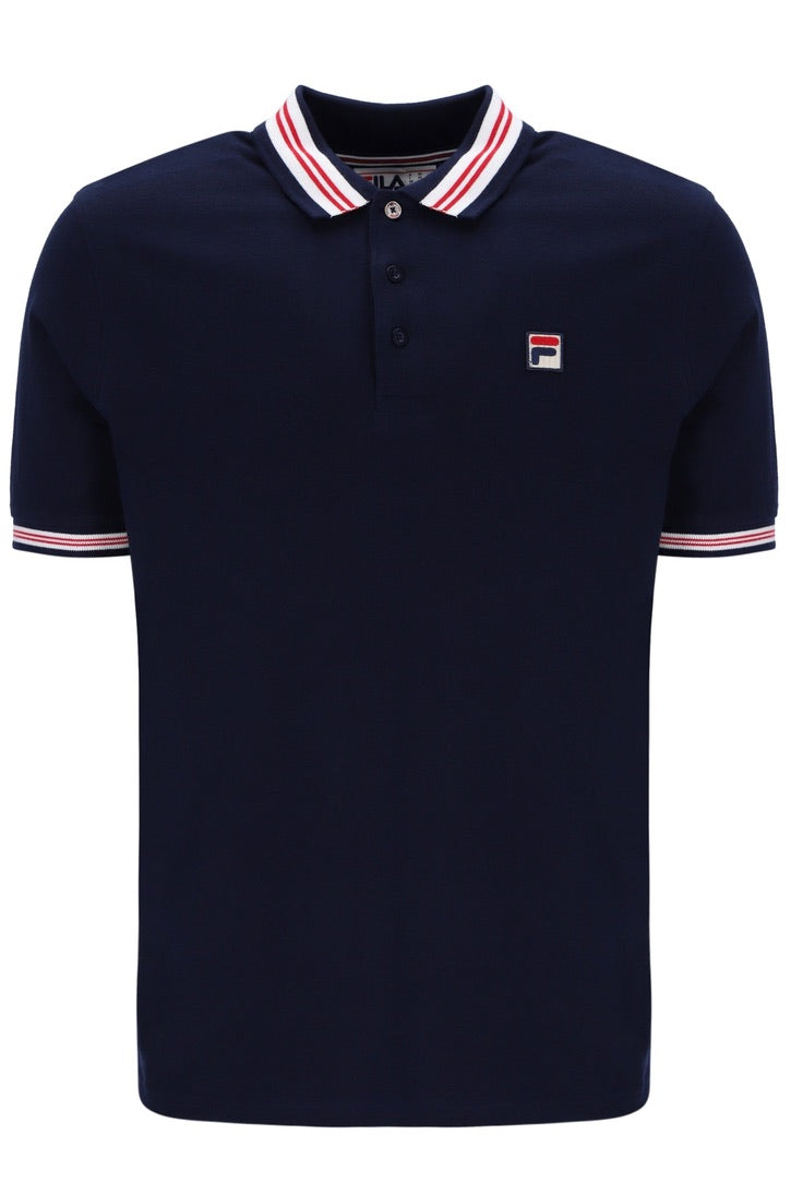 FILA Faraz Tipped Rib Polo Shirt - Fila Navy