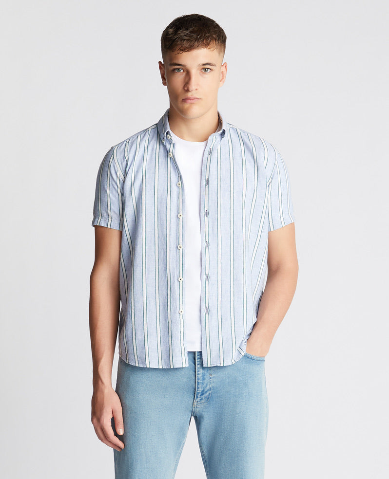 Remus Uomo Ashton Short Sleeved Shirt - Light Blue