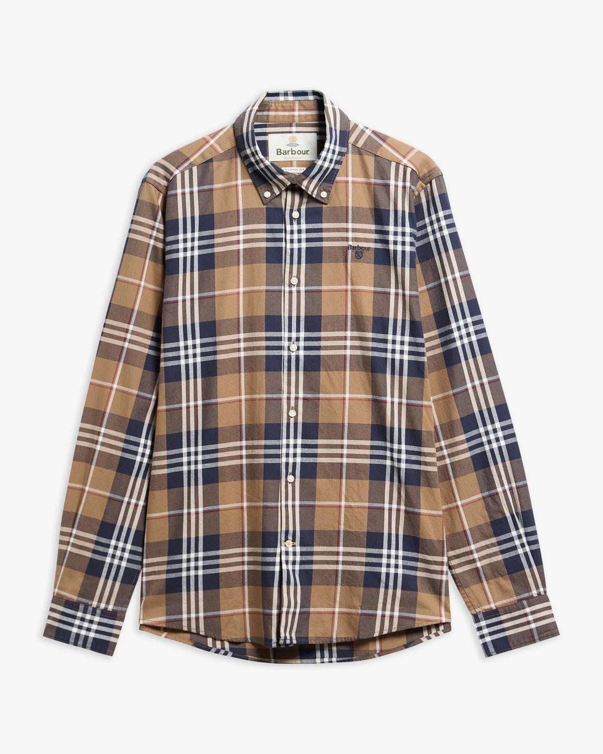 Barbour Edgar Tailored Checked Shirt - Stone
