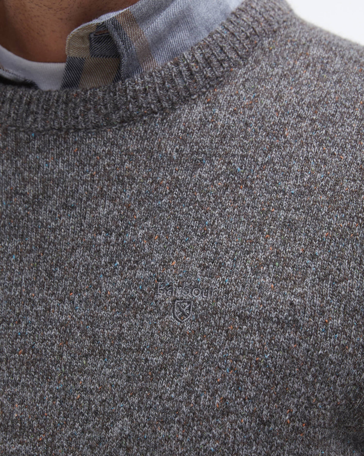 Barbour Essential Tisbury Crew Neck Jumper - Fog