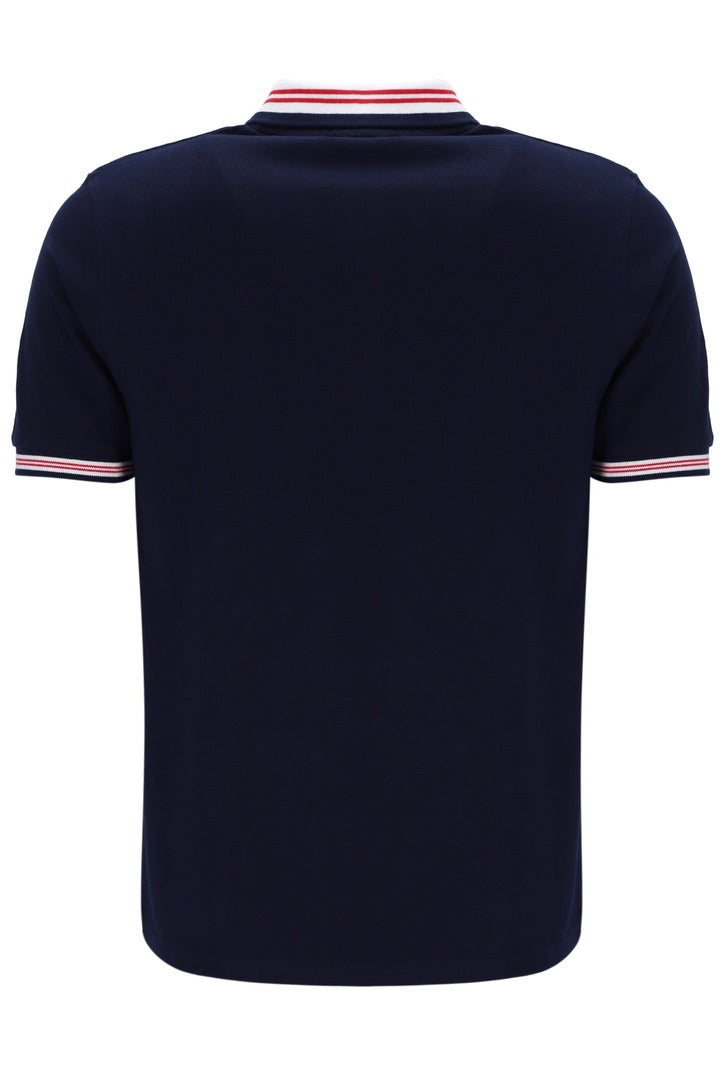 FILA Faraz Tipped Rib Polo Shirt - Fila Navy