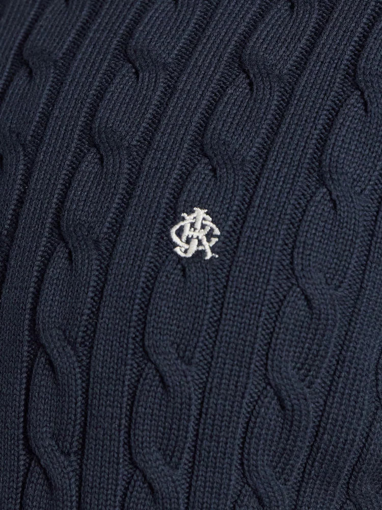 Joules Cable Knit Crew Mens - Navy