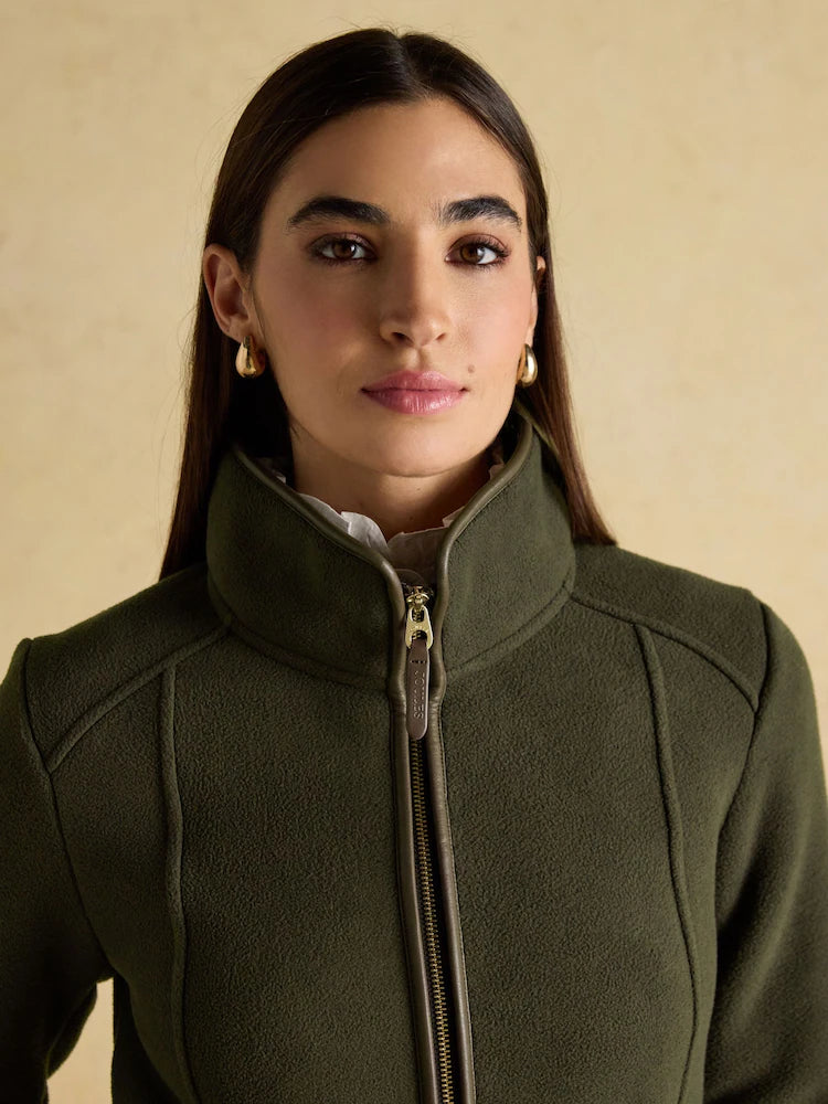 Joules Heritage Green Longline Zip Up Polar Fleece