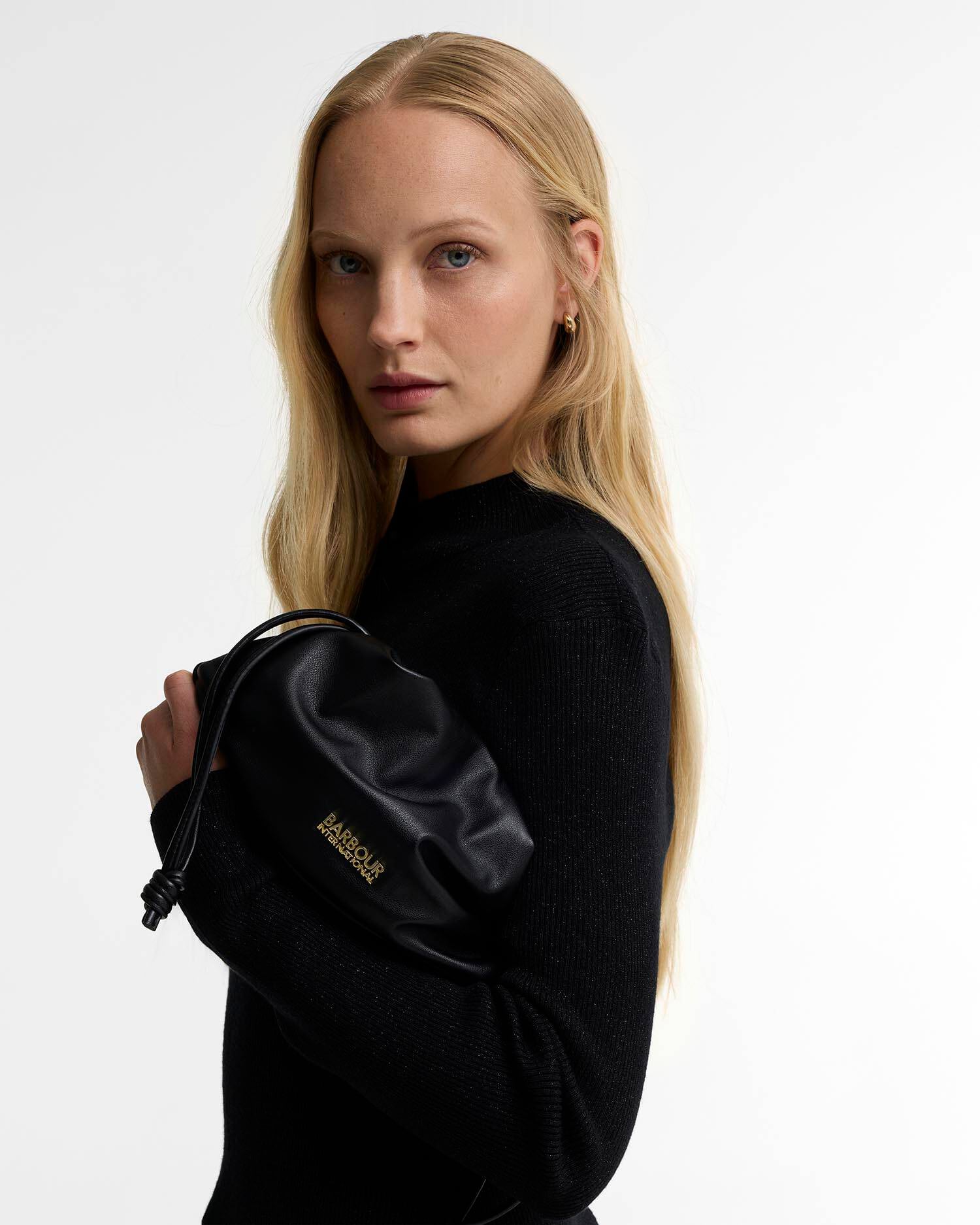 Barbour International Soft Drawcord shoulder Bag - Black