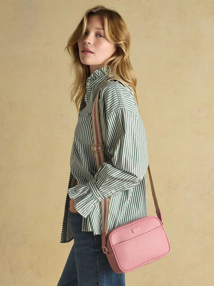 Joules Trent Pink Cross Body Bag with Adjustable Thick Strap - Pale Pink