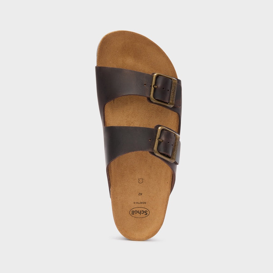 Scholl Julien Sandals - Dark Brown Oiled Leather