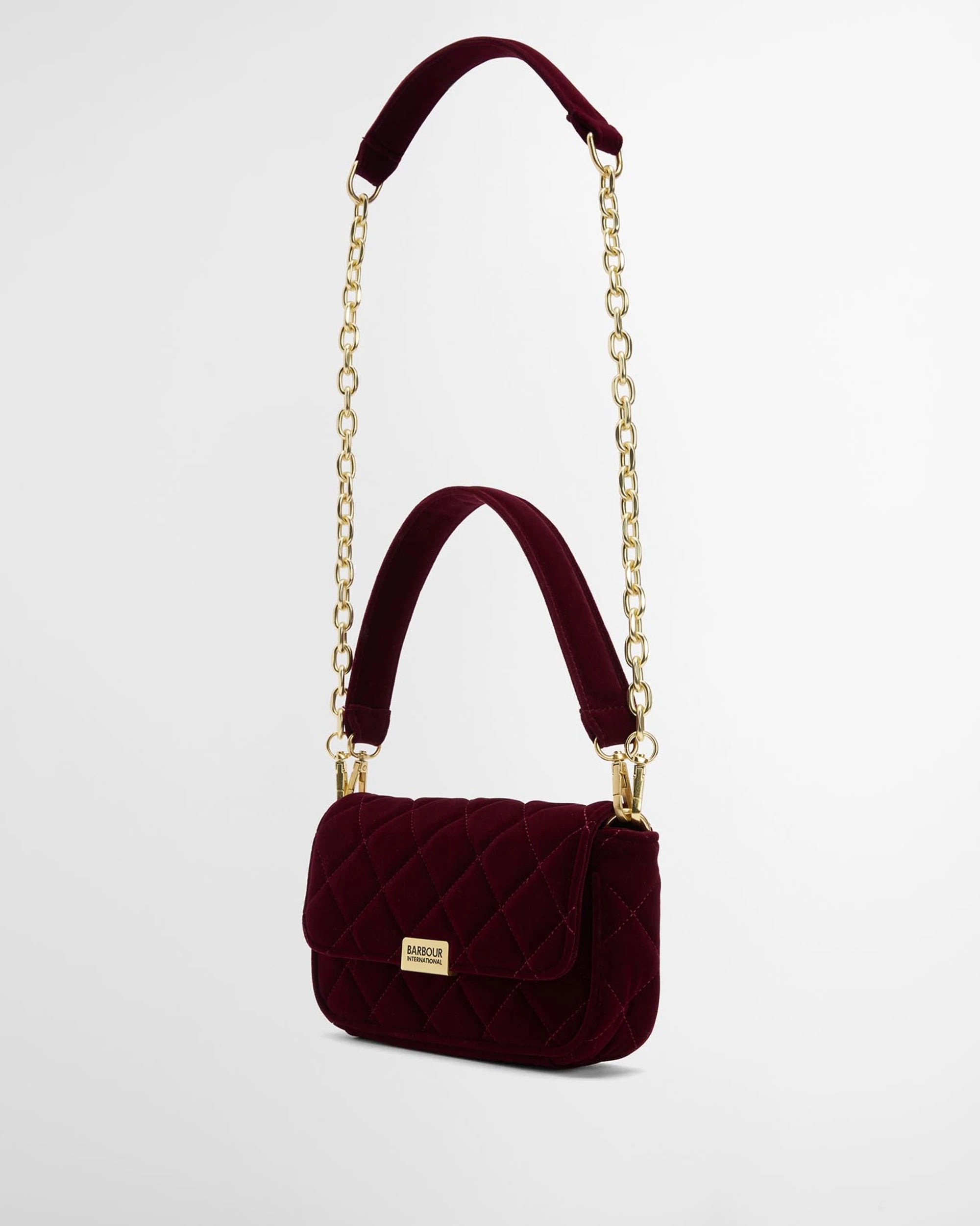 Barbour International Quilted Mini Soho Crossbody Bag - Velvet Burgundy