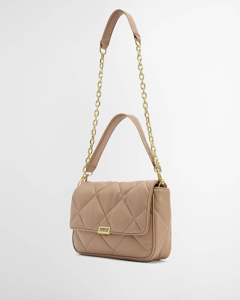 Barbour International Soft Quilt Shoulder Bag - Camel