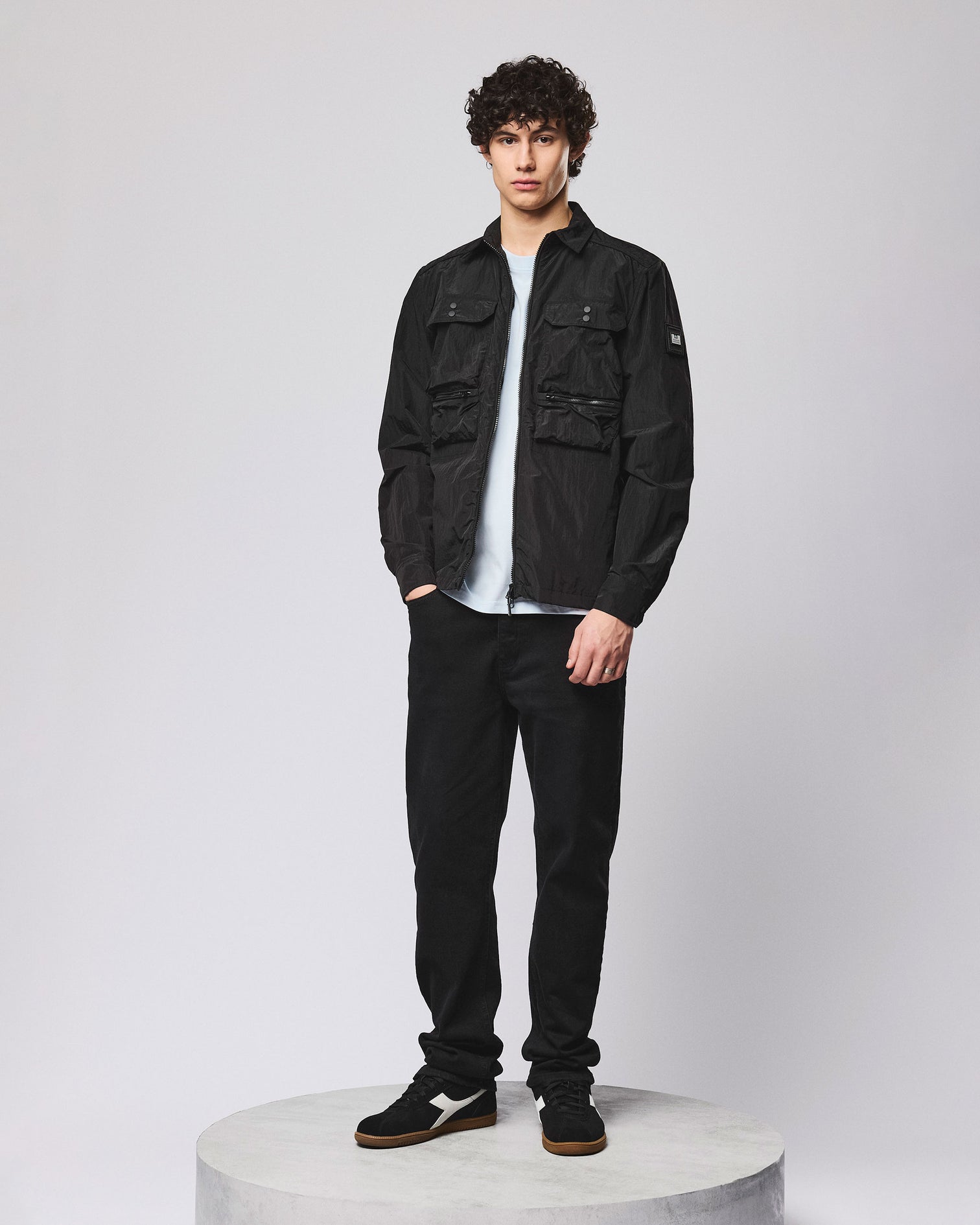 Weekend Offender Shields Double Chest Pocket Overshirt - Black