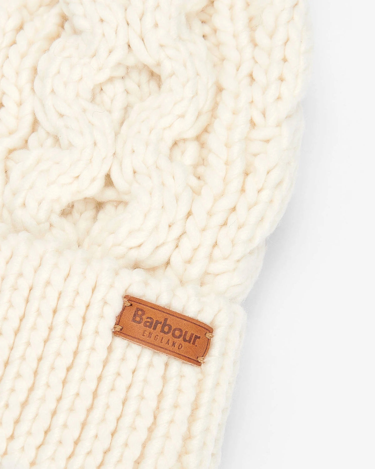 Barbour Penshaw Cable Knit Beanie Hat - Cloud