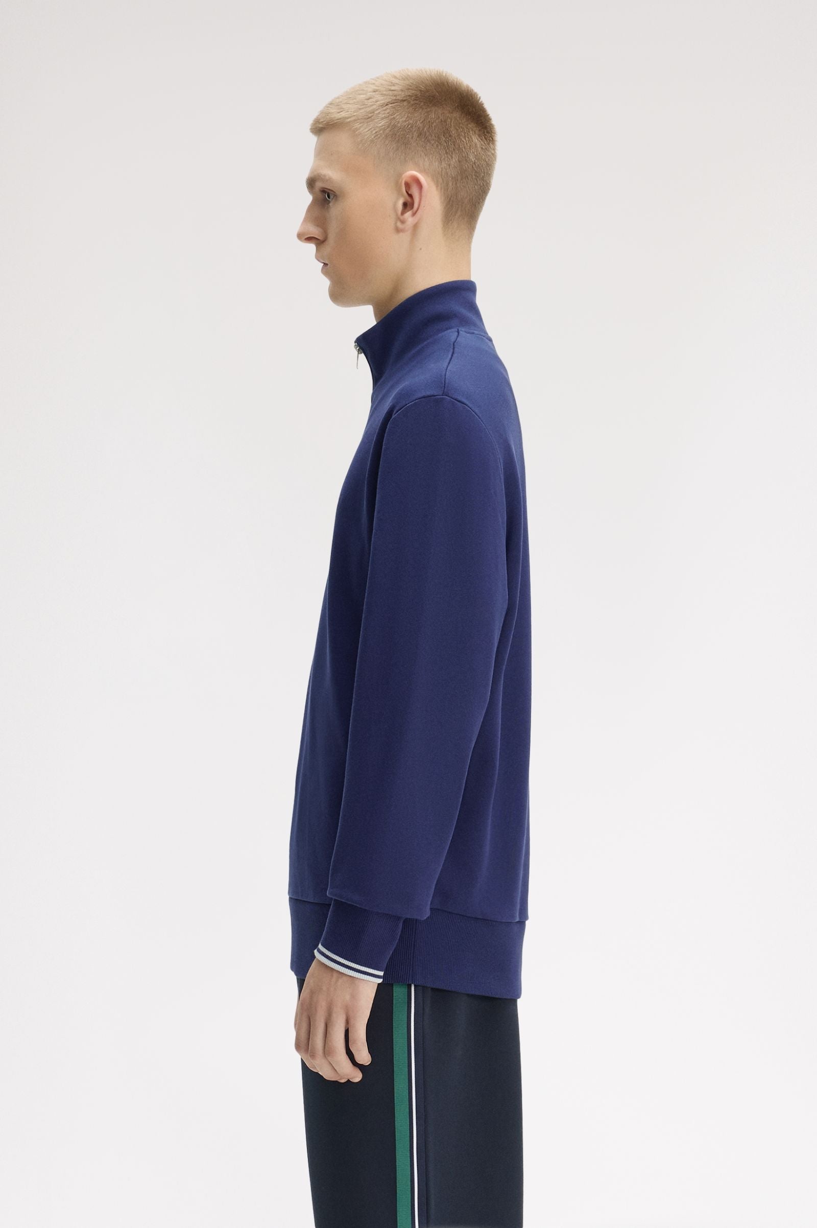 Fred Perry Half Zip Sweatshirt - French Blue | Spiders Whitby