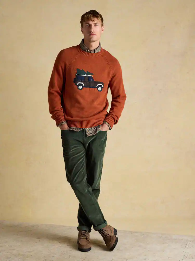 Joules Offroad Orange Crew Neck Jumper