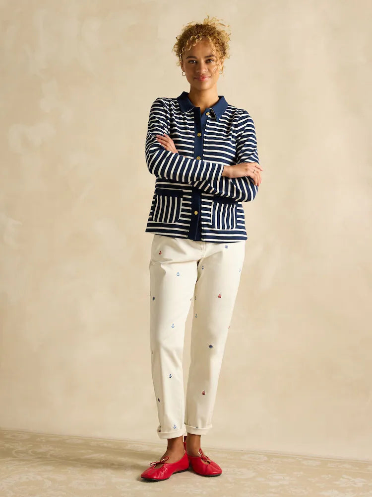 Joules Harbour Navy Jersey Cardigan