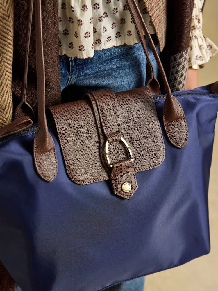 Joules Edie Navy Zip Top Shopper Bag