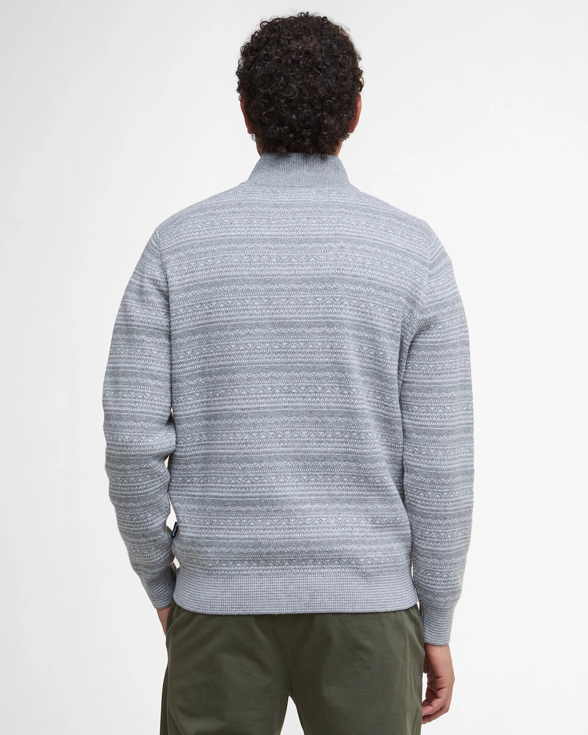 Barbour Dartfield Half Zip Knitted Sweater - Light Grey