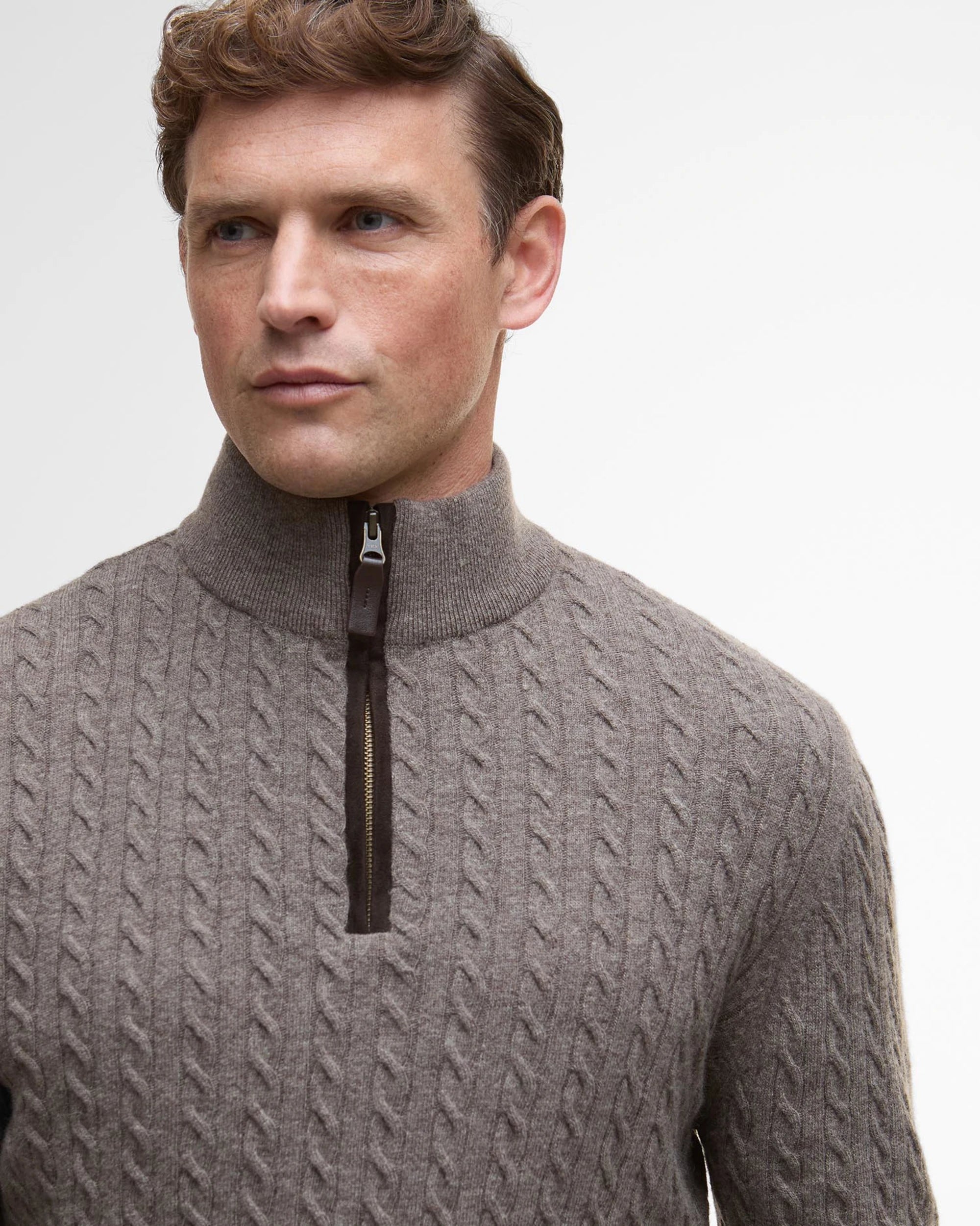 Barbour Ramsden Half Zip Knitted Jumper - Military Marl