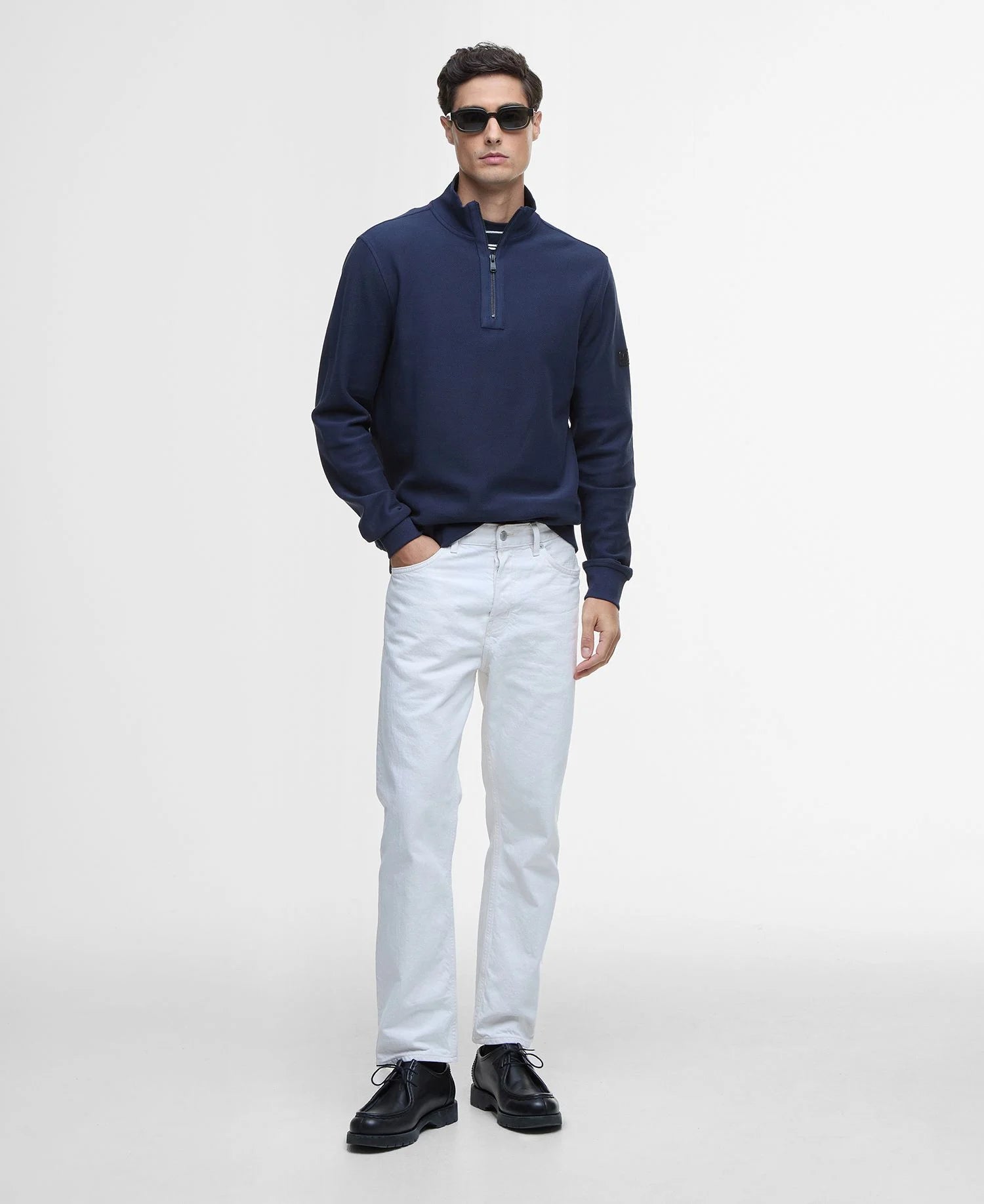 Barbour International Samuel Funnel Neck Half Zip Sweatshirt - Navy