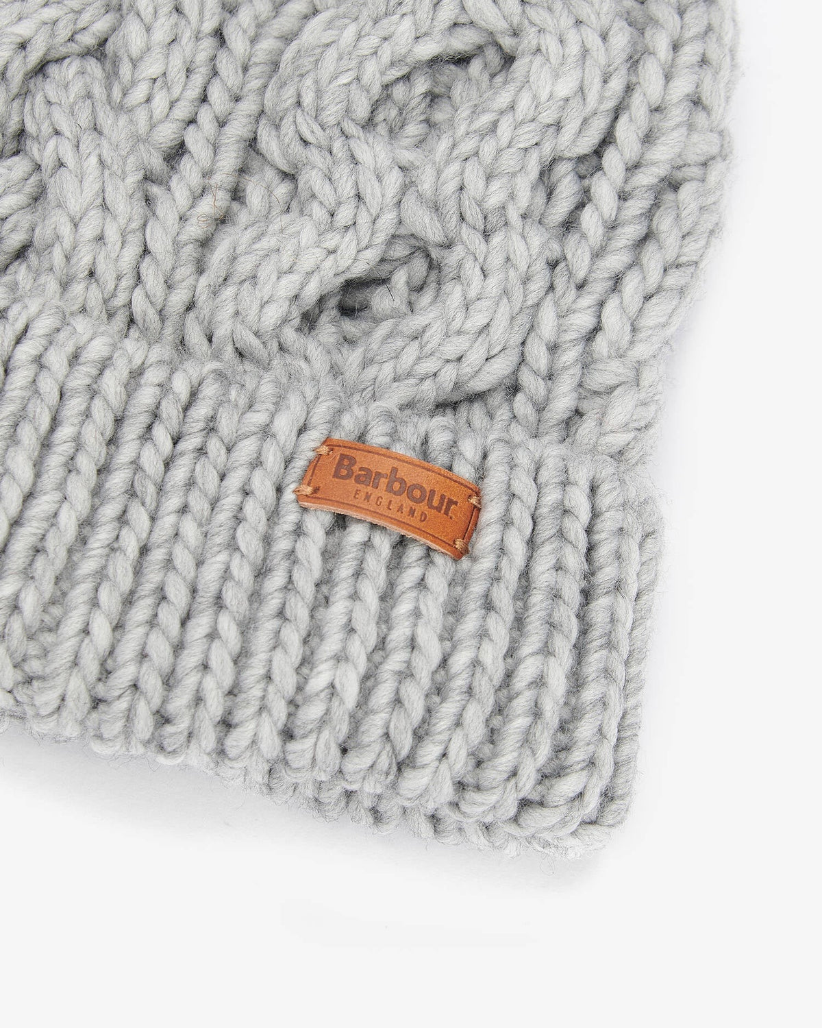 Barbour Penshaw Cable Knit Beanie Hat - Grey