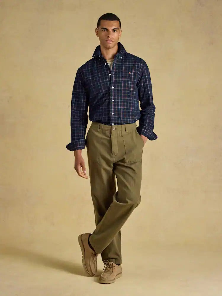 Joules Navy Long Sleeve Fine Needle Cord Shirt