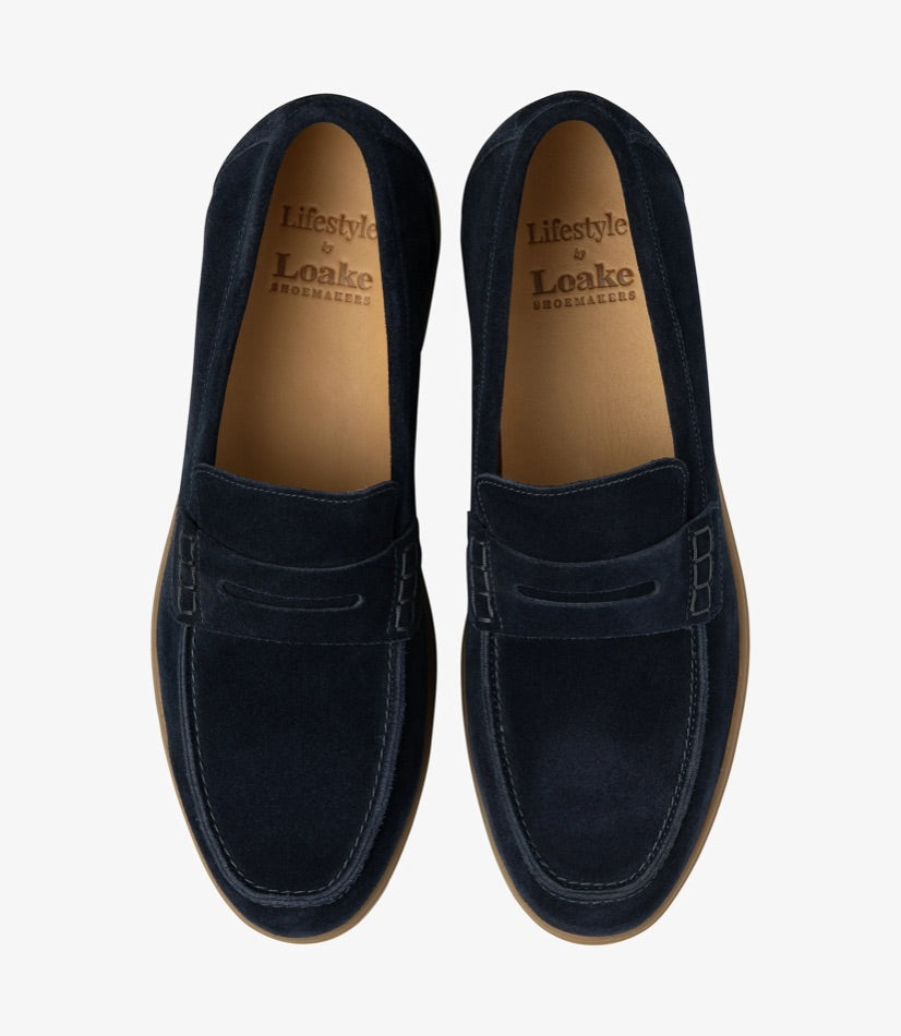 Loake Lucca Shoes - Navy Suede