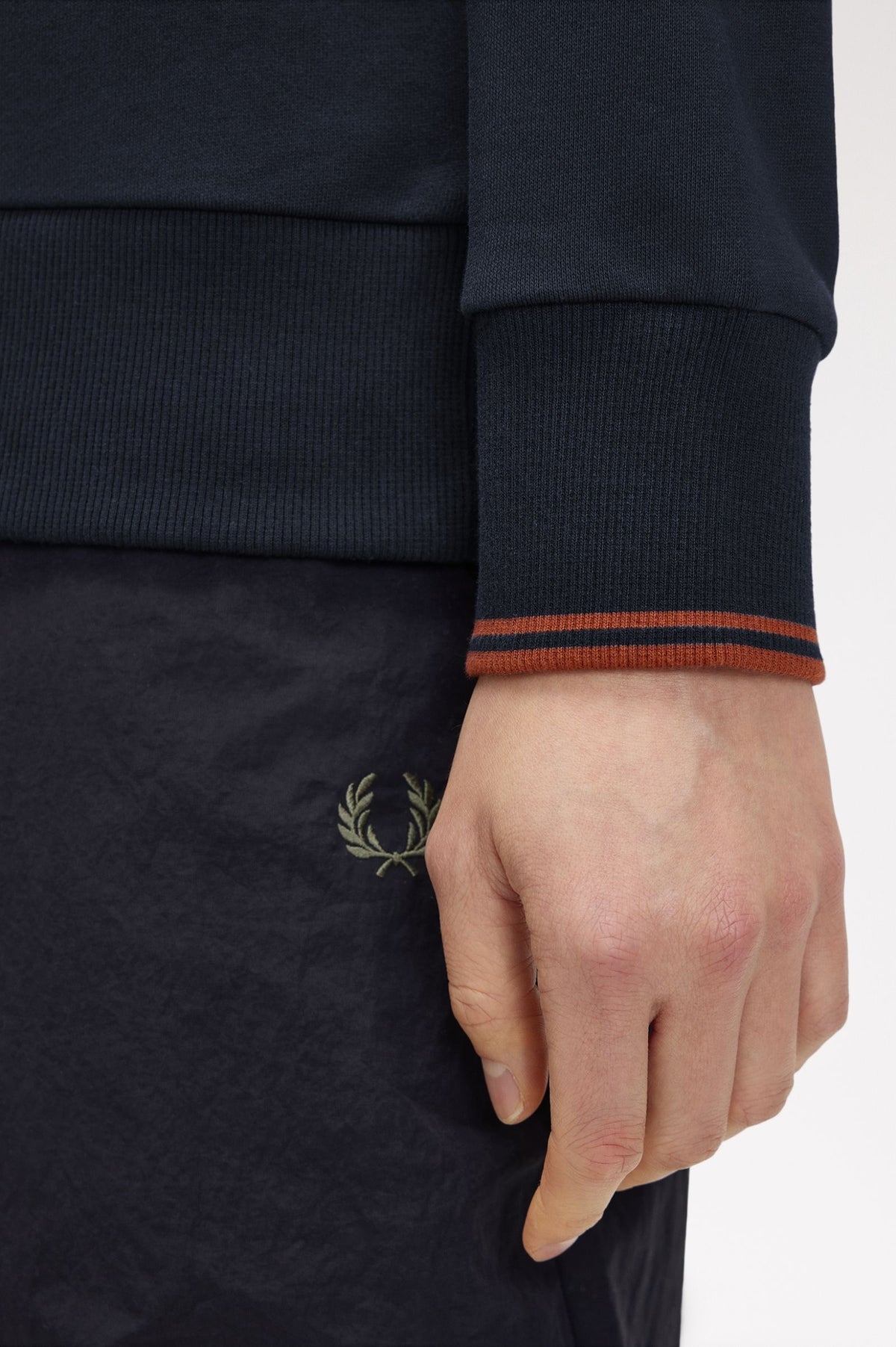 Fred Perry Half Zip Collared Sweatshirt - Navy