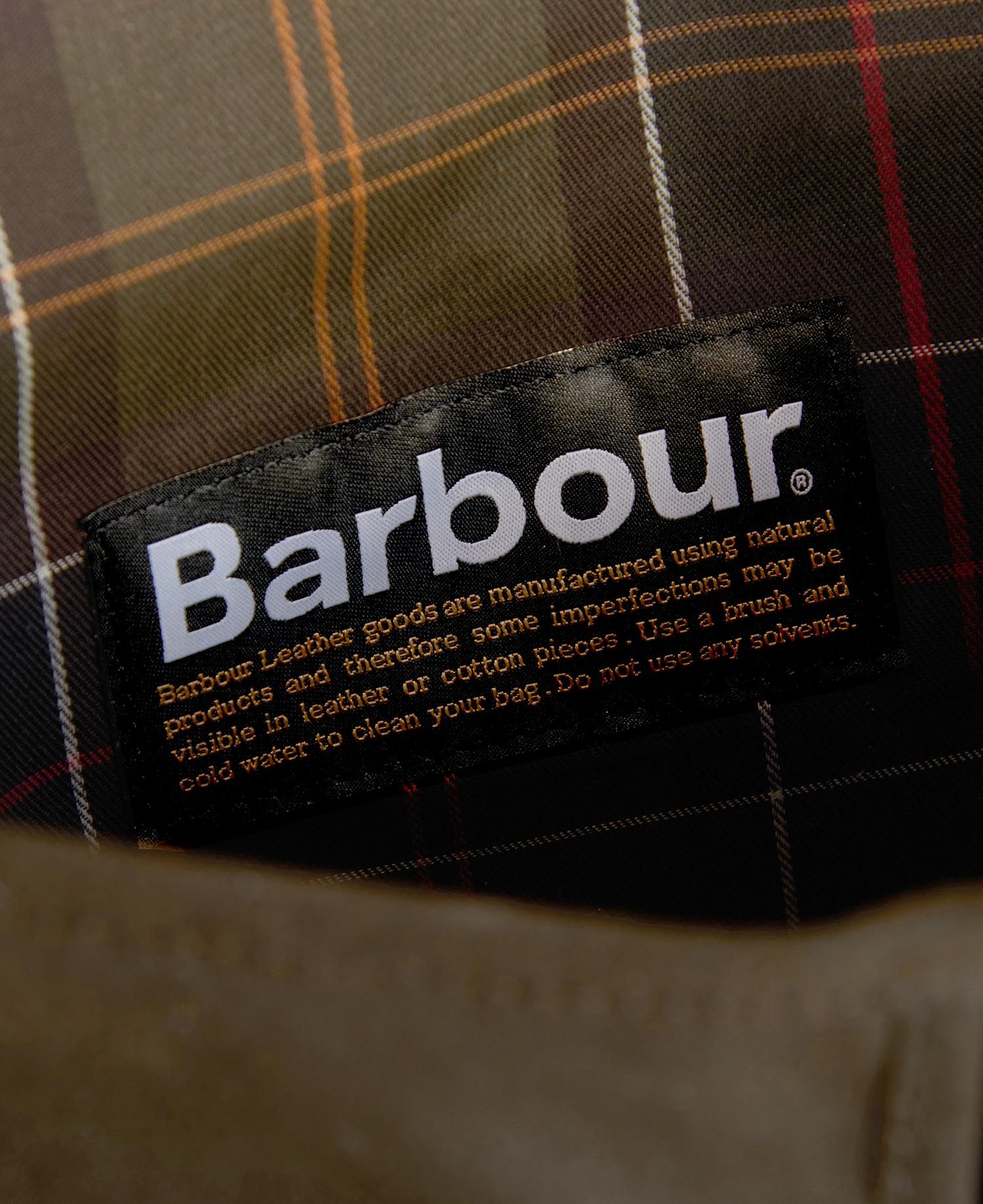Barbour Wax Leather Tarras Bag - Olive