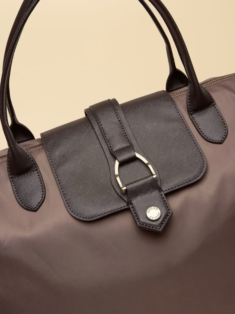 Joules Large Mocha Brown Zip Top Weekend Bag