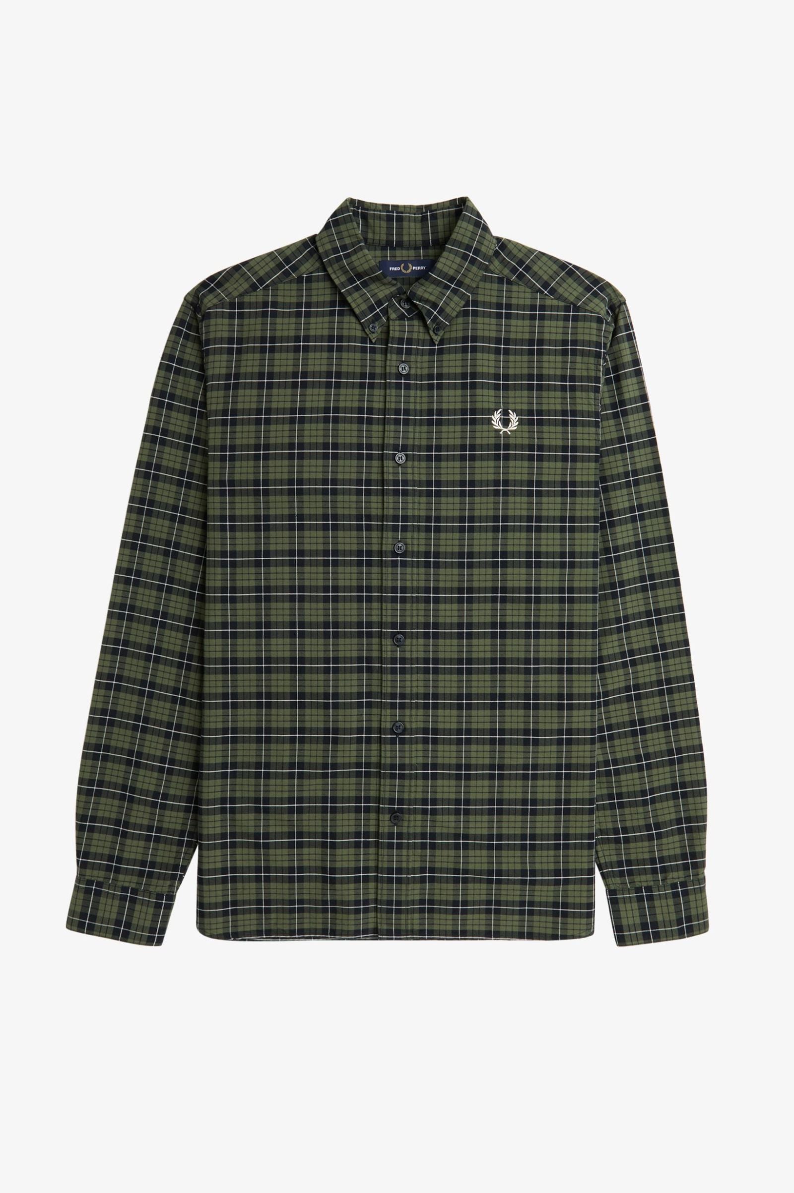 Fred Perry Tartan Oxford Shirt - Laurel Wreath Green