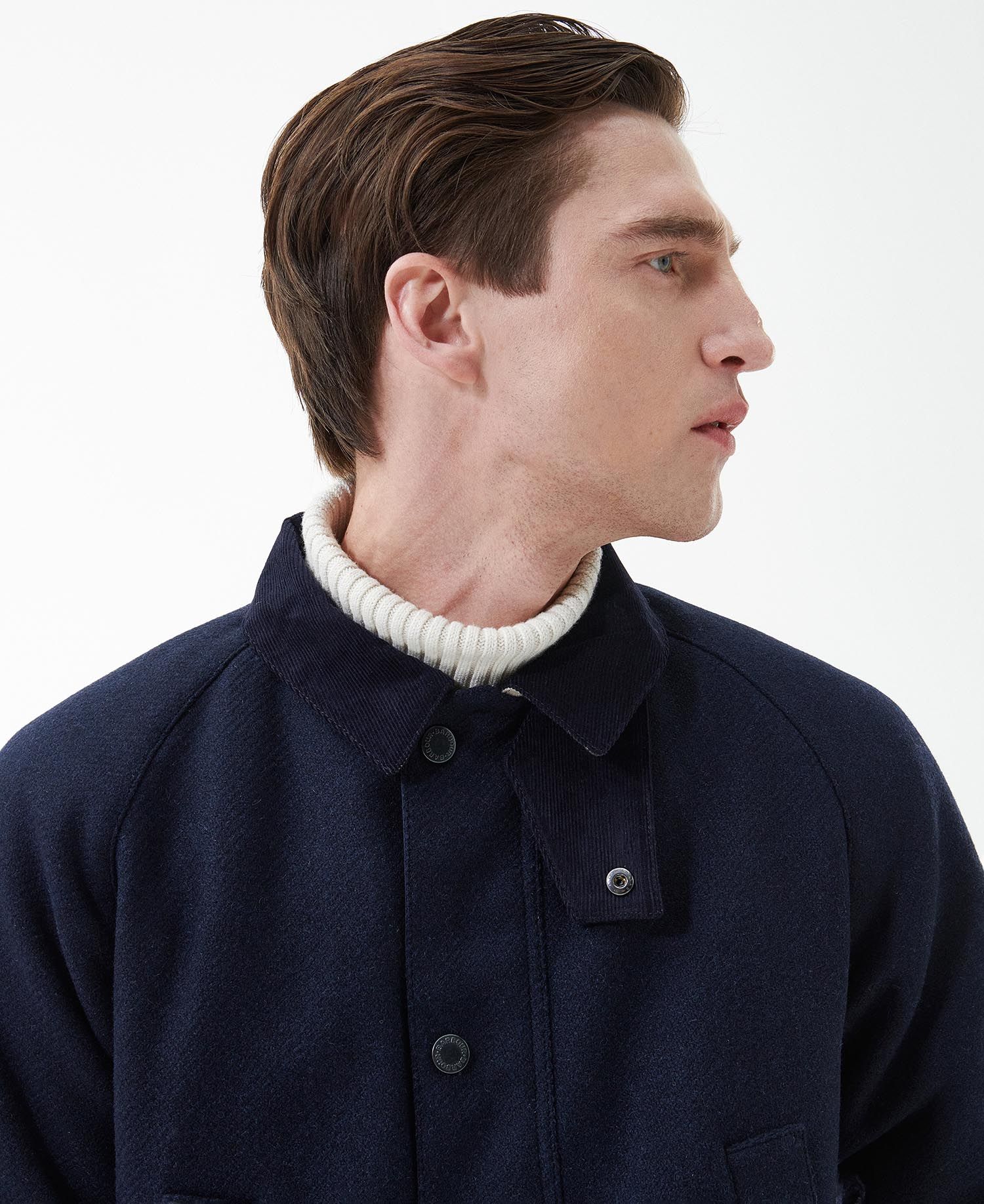 Barbour Bedale Wool Jacket - Navy