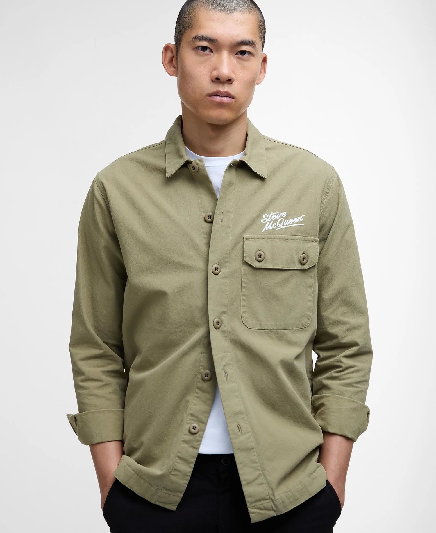 Barbour International SMQ Morand Overshirt - Bleached Olive