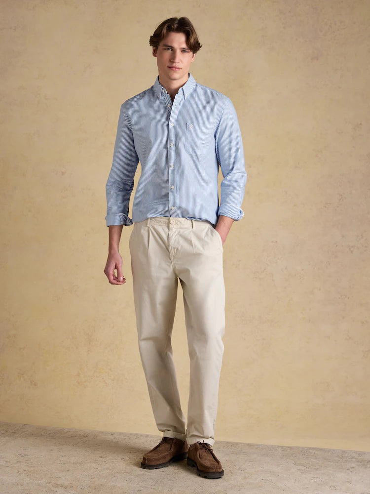 Joules Blue Striped Classic Fit Oxford Shirt