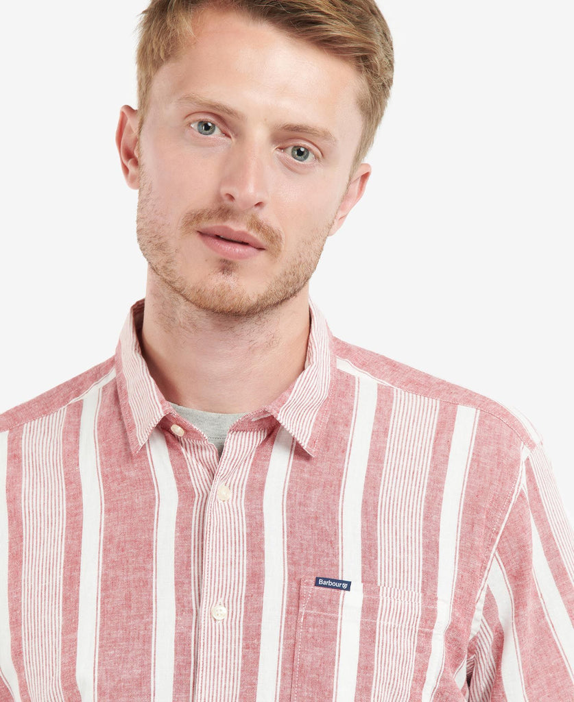 Barbour Thewles Tailored Short Sleeved Shirt - Red
