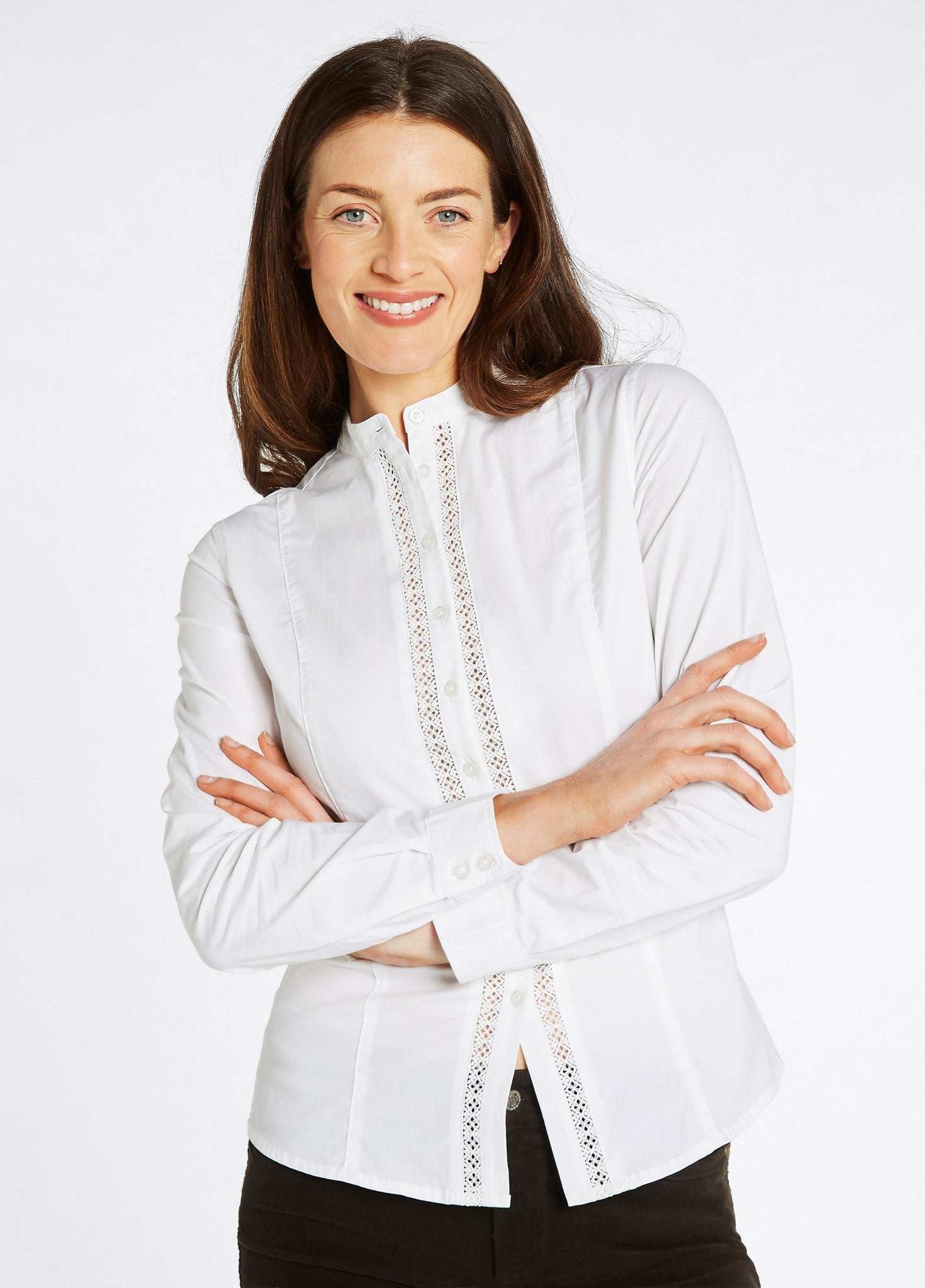 Dubarry Waterlily Mandarin Collar Shirt - White