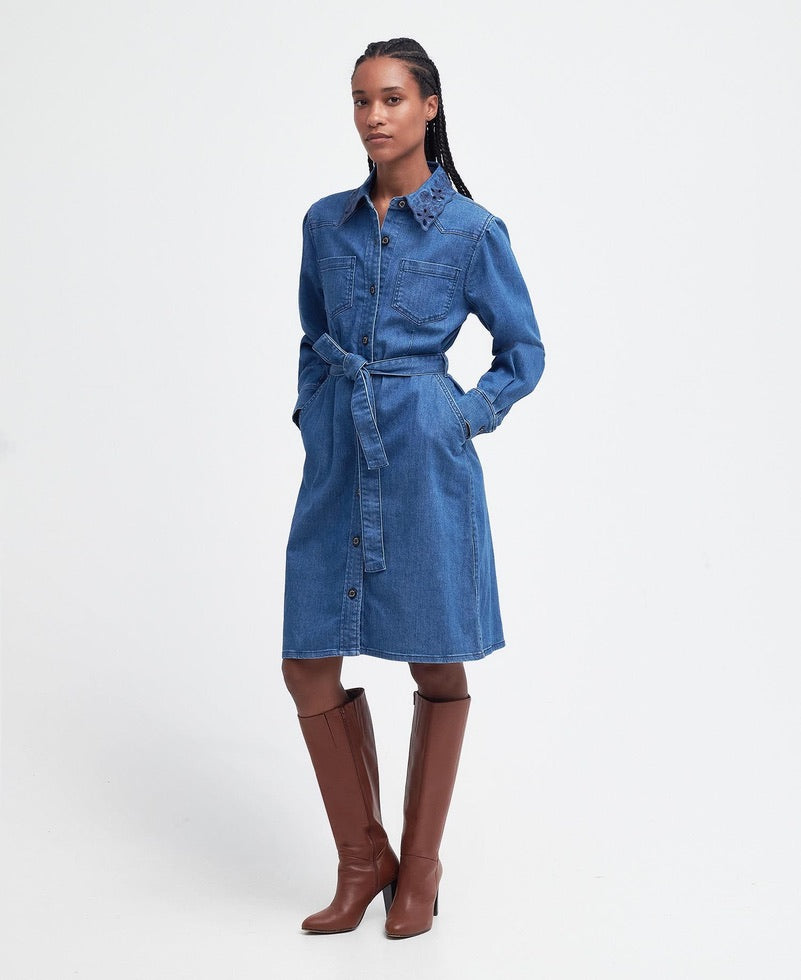 Barbour Longfield Dress - Authentic Wash Denim