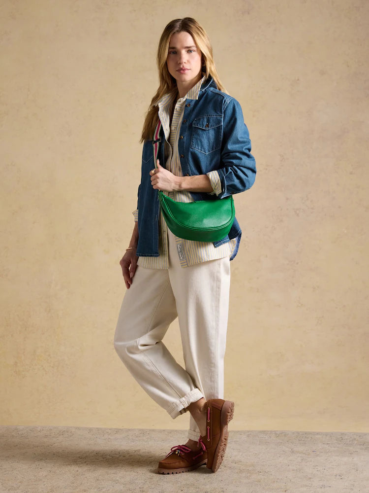 Joules Jade Green Half Moon Adjustable Cross-Body Bag