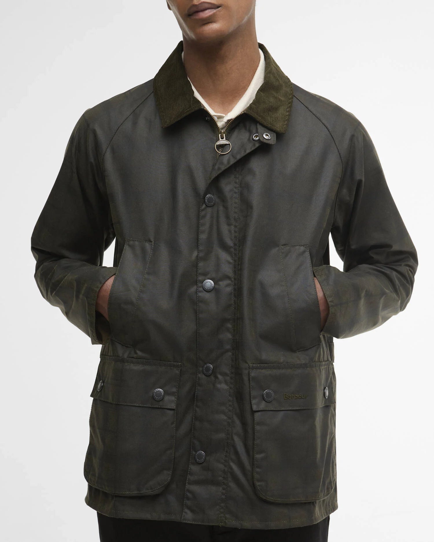 Barbour Tartan Ambleside Wax Jacket - Olive