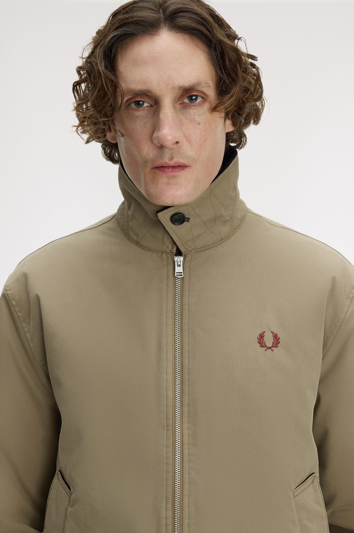 Fred Perry Cotton Caban Jacket - Golden Khaki