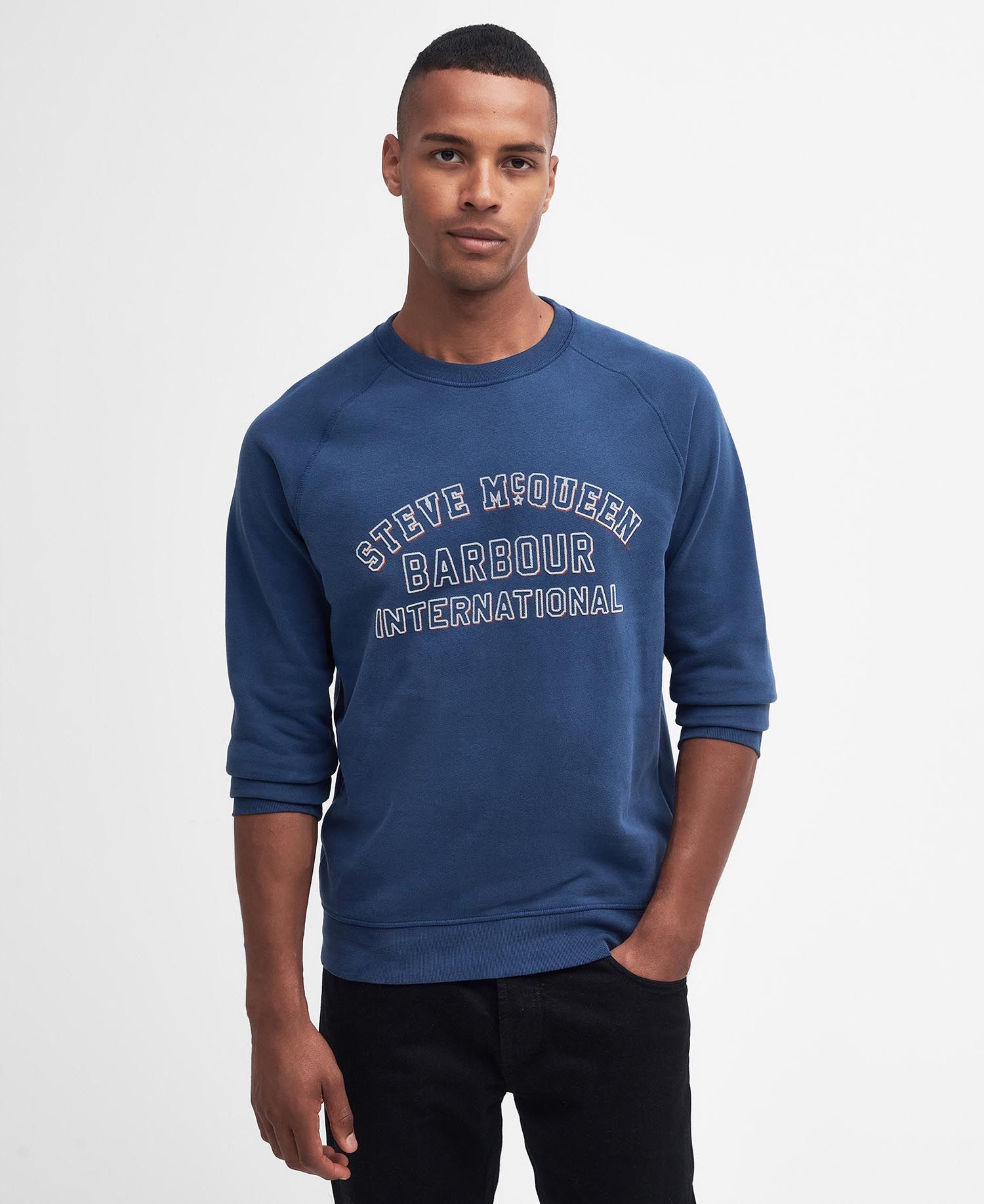 Barbour International SMQ Laguna Crew Neck Sweat - Washed Cobalt