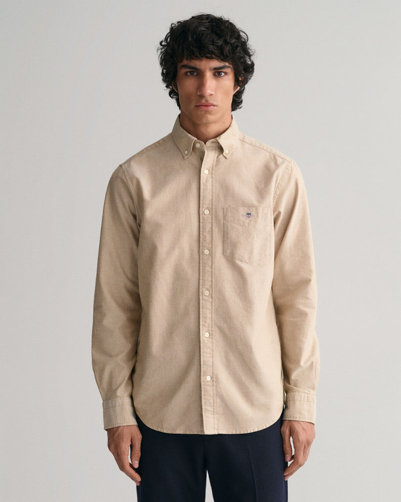 Gant Regular Fit Oxford Shirt - Woody Brown