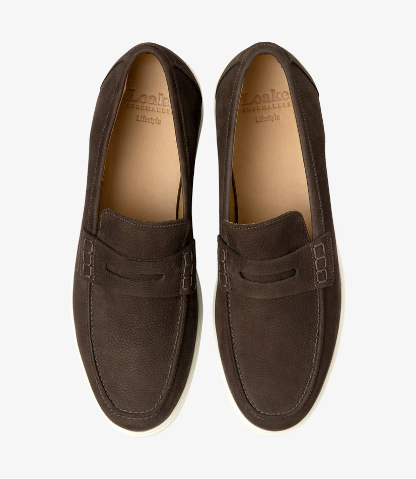 Loake Como Loafer - Dark Brown Nubuck