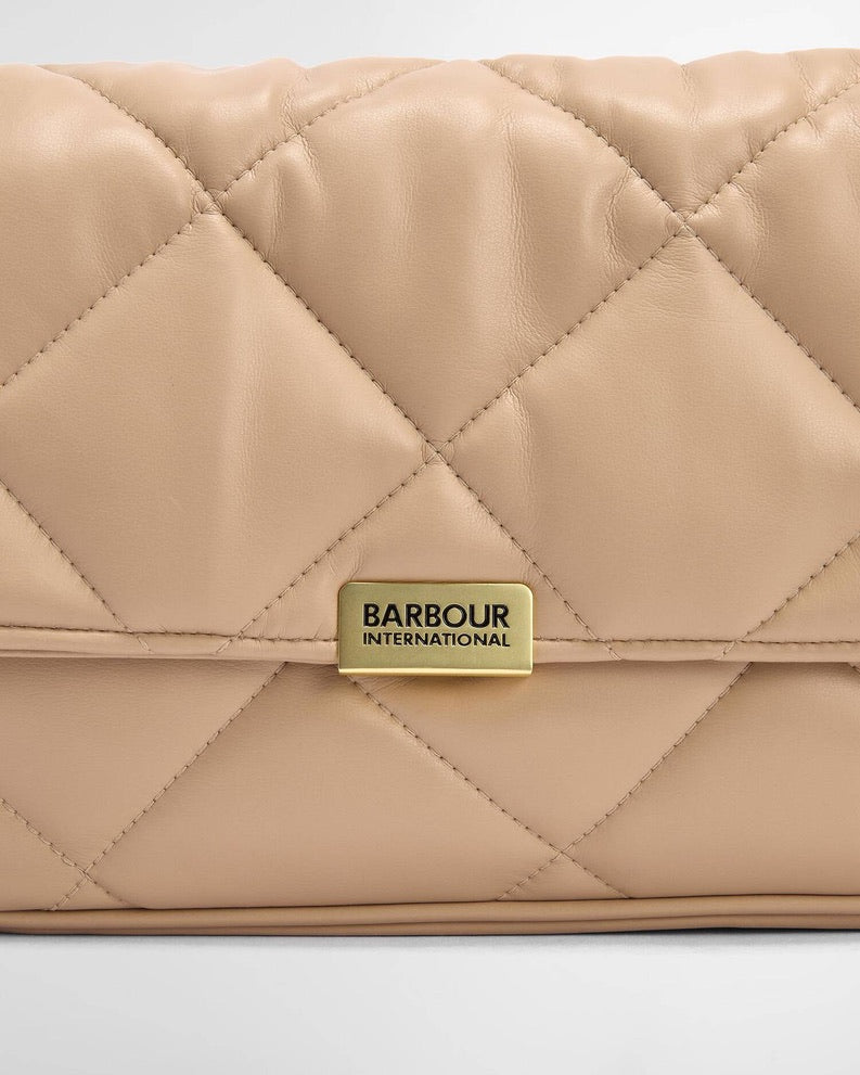 Barbour International Soft Quilt Shoulder Bag - Camel