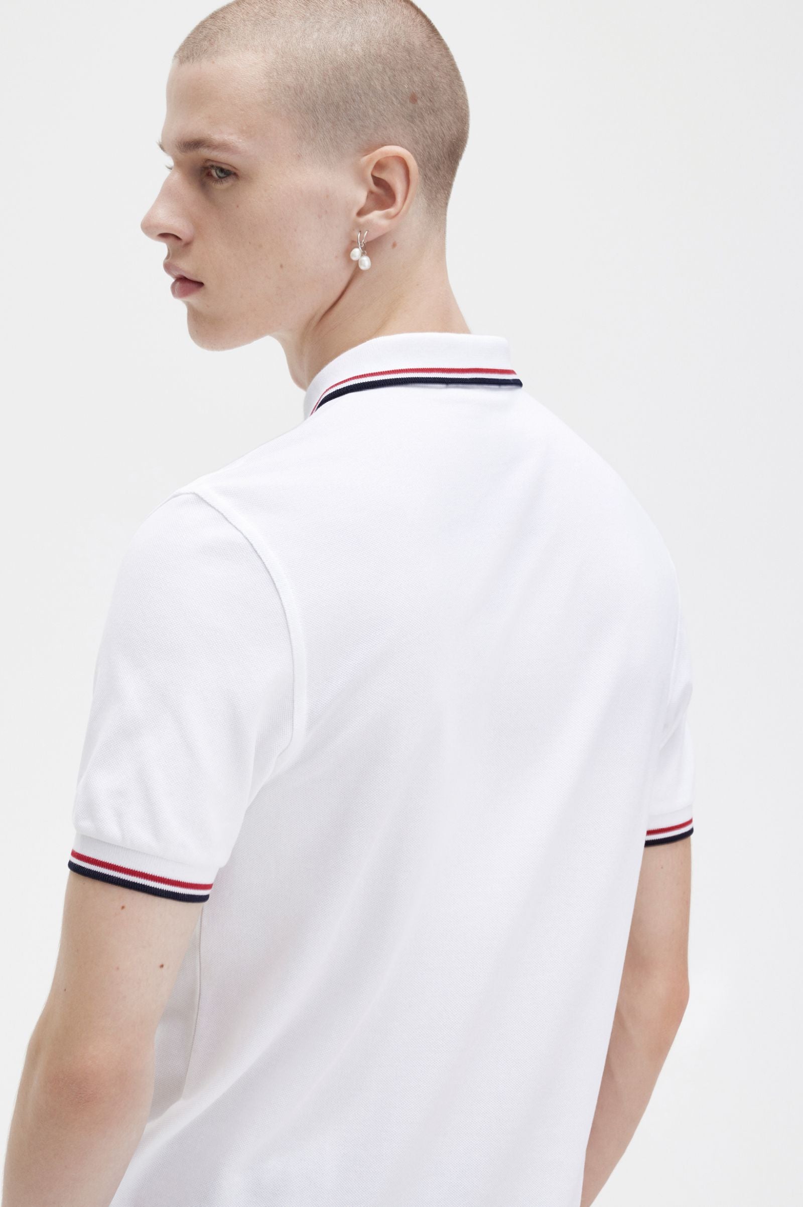 Fred Perry Twin Tipped Polo Shirt - White/ Red/ Navy