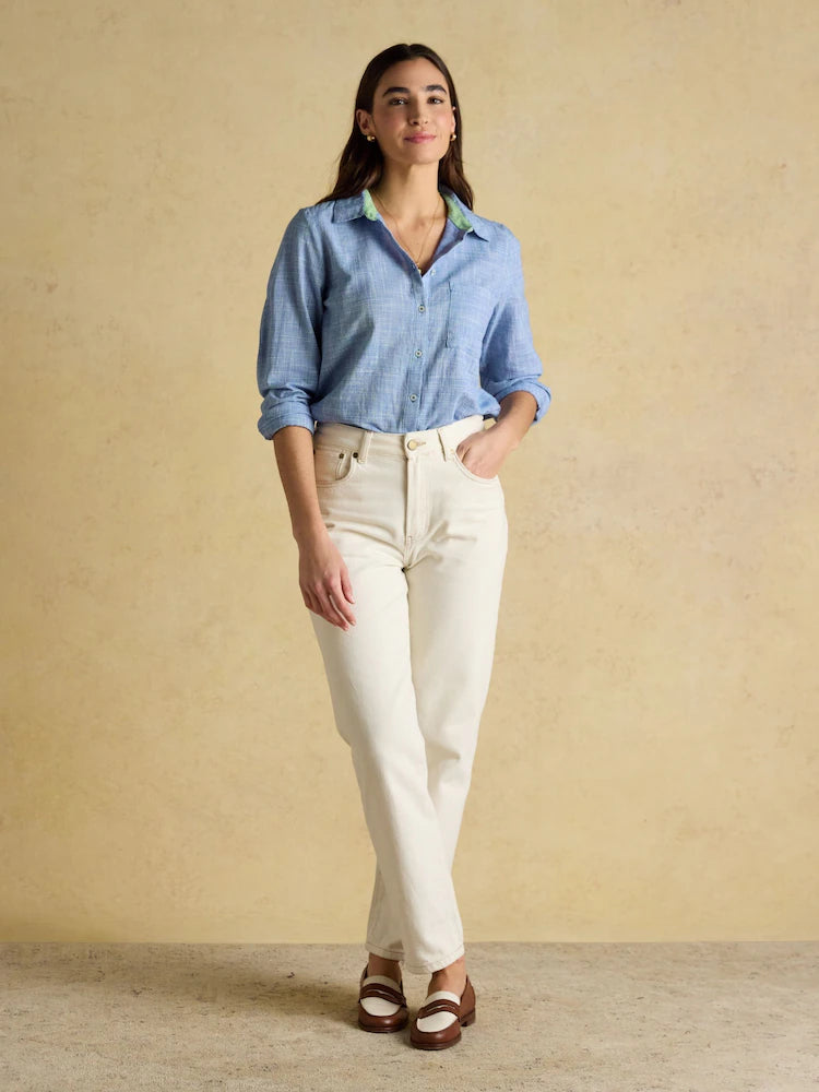 Joules Ida Blue Long Sleeve Cotton Shirt