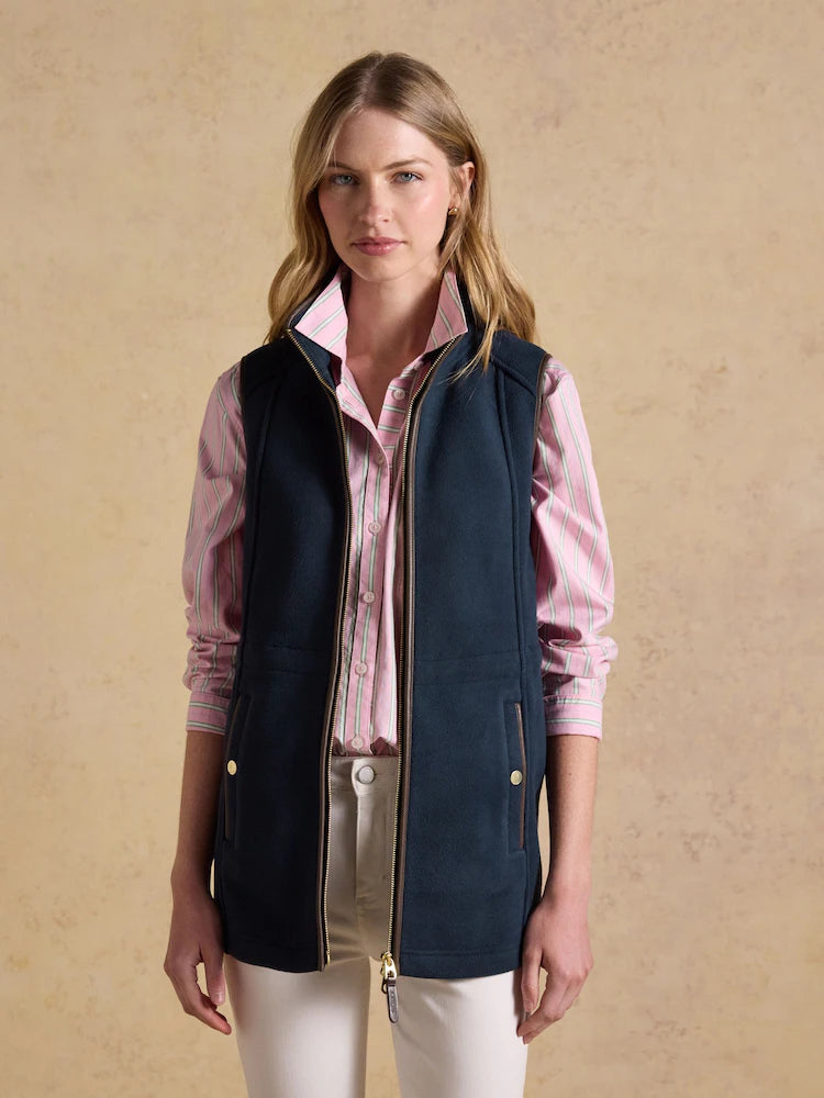Joules Heritage Navy Blue Longline Polar Fleece Gilet