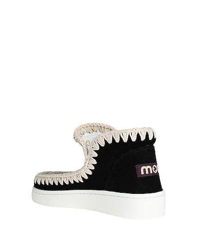 Mou Summer Eskimo Sneaker Perforated Suede - Black/White