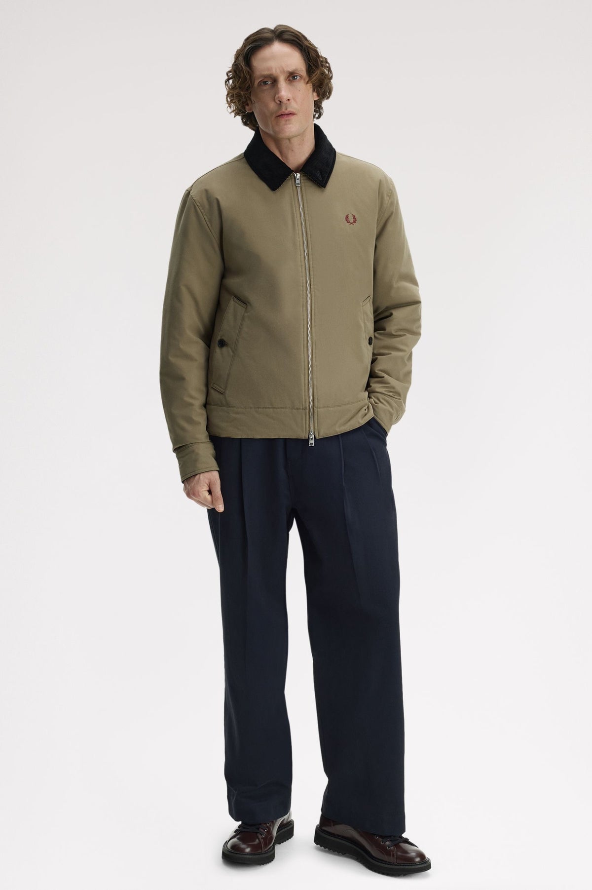 Fred Perry Cotton Caban Jacket - Golden Khaki