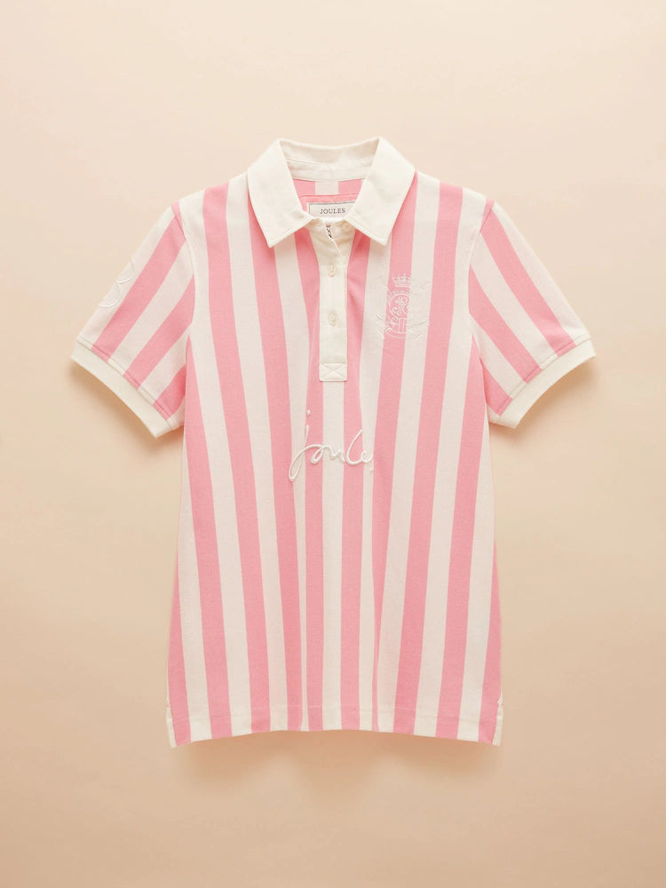 Joules Beaufort Pink Stripe Polo Shirt