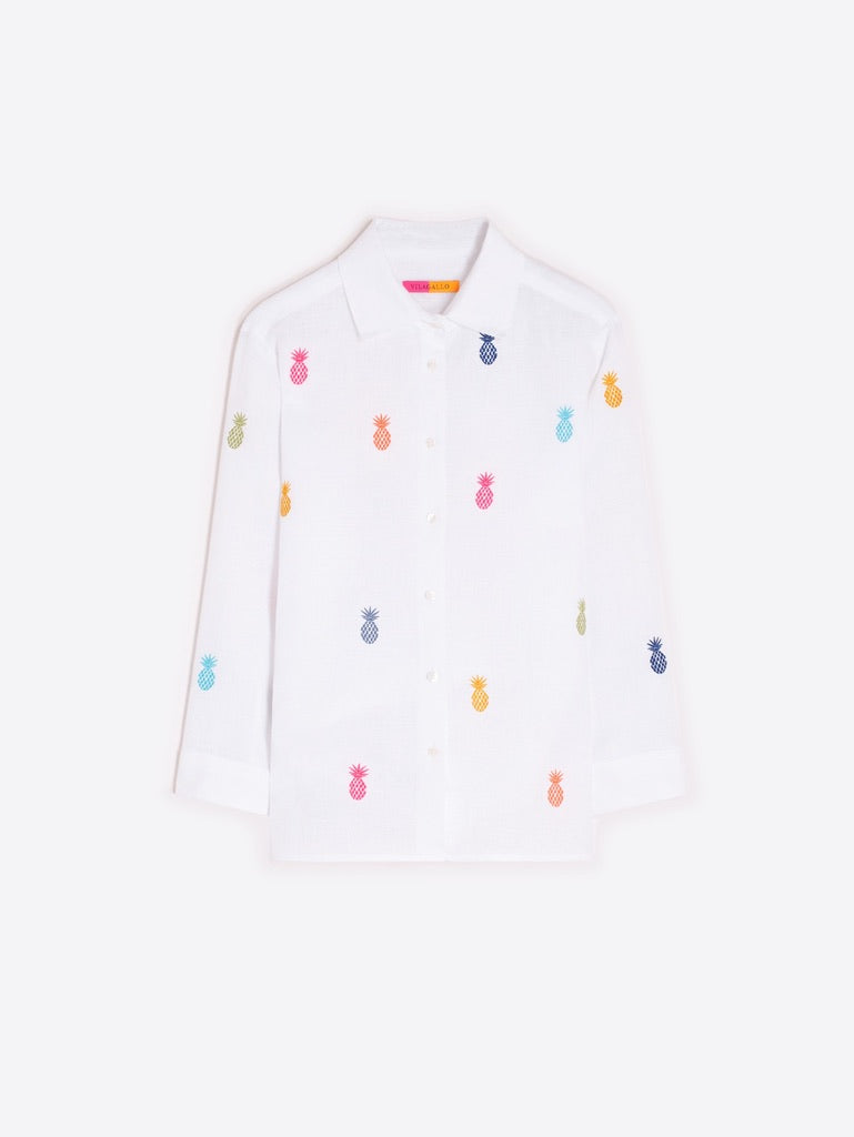 Vilagallo Poline Linen Shirt - Blanco
