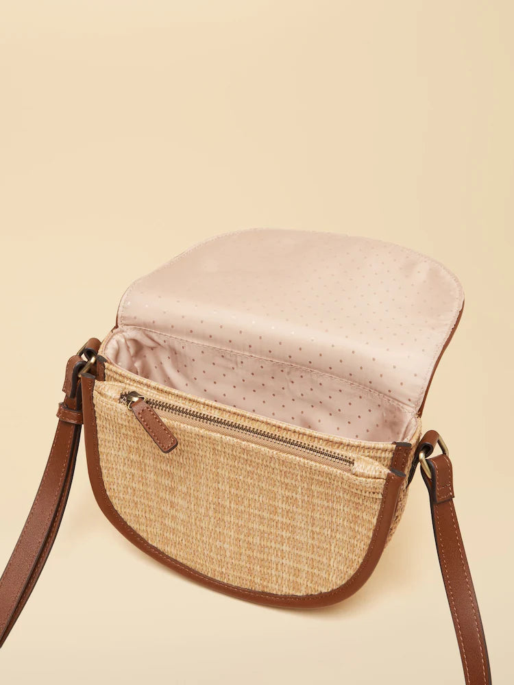 Joules Daphne Neutral Straw Effect Bag